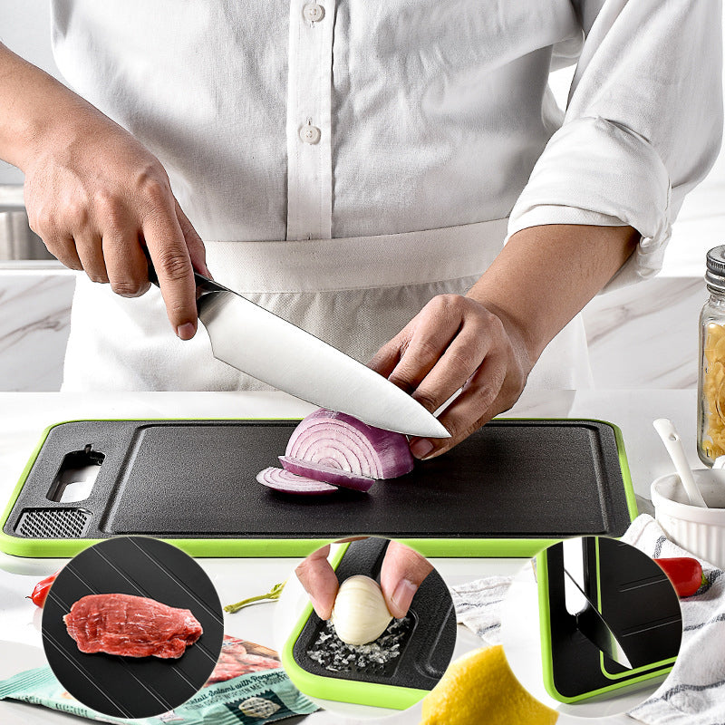 Double-sided cutting board with defrost function Cutting board Kitchen grinding board with knife sharpener