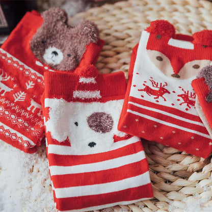 Cute Fashion Mid Calf Christmas Stockings in Gift Box for Women