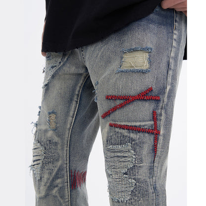 Ripped vintage jeans for men