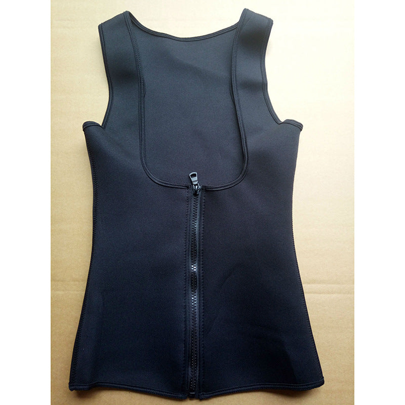 Women's Zip Up Sports Waist Cincher with Moisture Wicking Vest