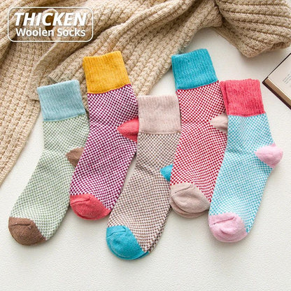 Thickened women's winter warm rabbit wool socks for girls