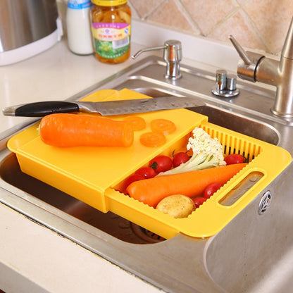 Multifunction Kitchen Chopping Blocks Sink Drain Basket Cutting Board Vegetable Meat Tools Kitchen Accessories Chopping Board 