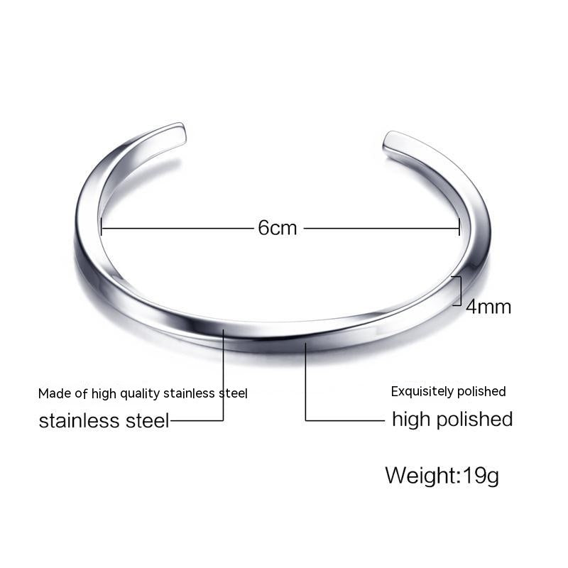 Men's Jewelry Hip Hop Mobius Diamond Stainless Steel Vintage Bracelet