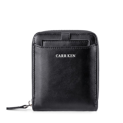 Short casual fashionable men's wallet with zipper