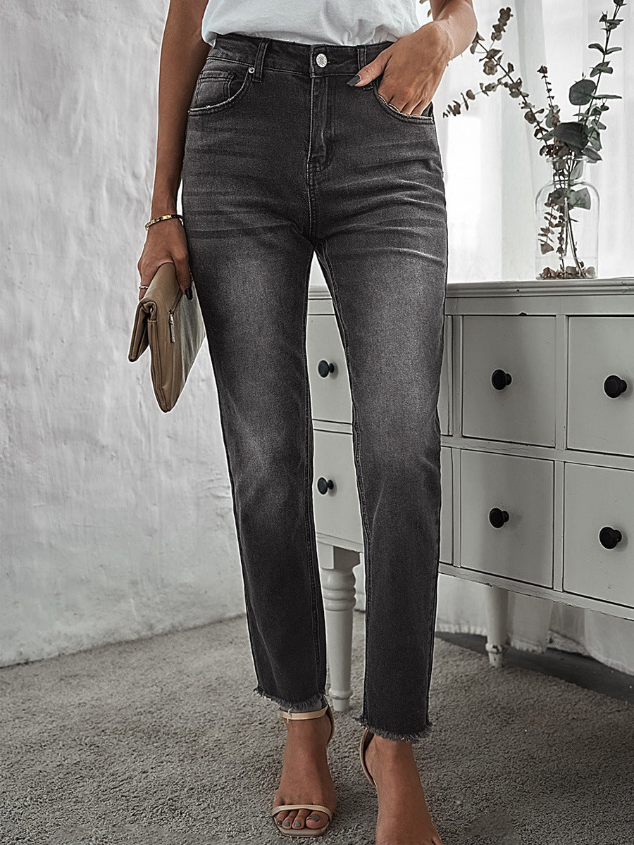 European and American washed jeans for women