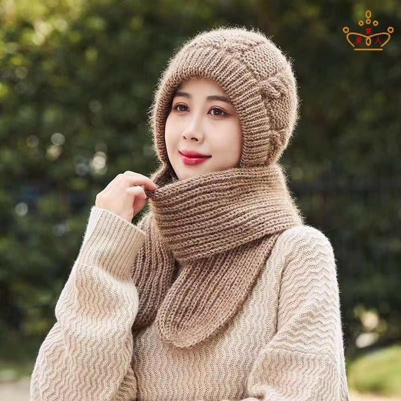 Hat scarf thickened warm and cold-resistant snow hat