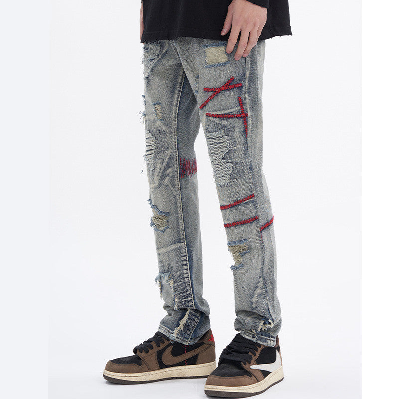 Ripped vintage jeans for men