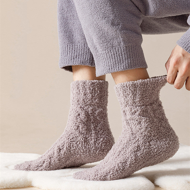 Winter Warme Fuzzy Coral Fleece Socken Frauen Männer Samt Verdickt Zuhause Schlafende Bodens ocken