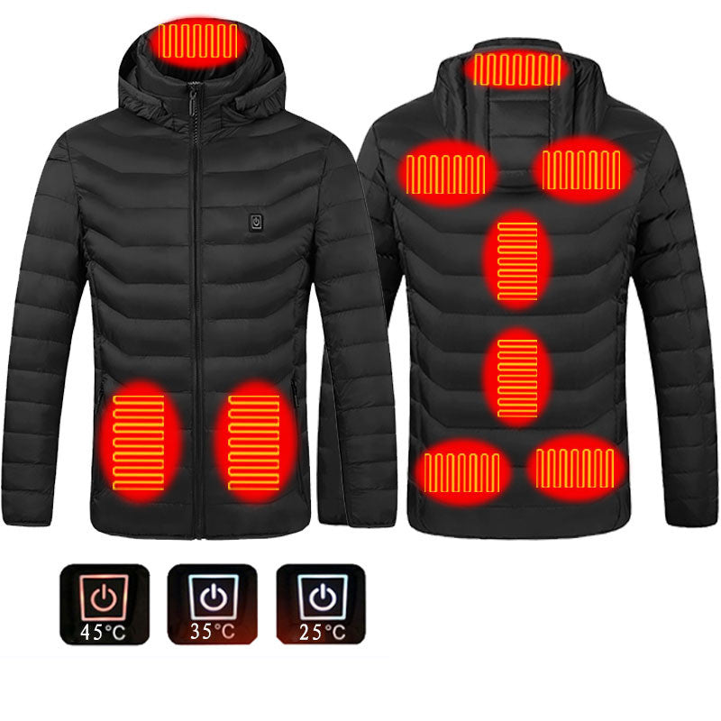 New Heated Jacket Coat USB Electric Jacket Cotton Coat Heating Thermal Clothing Heating Vest Men's Clothing Winter