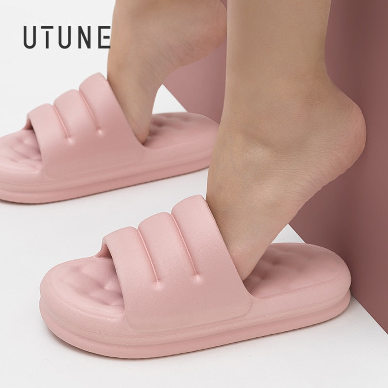 Mute EVA Sofa Slides Women Thick Sole Soft Slippers