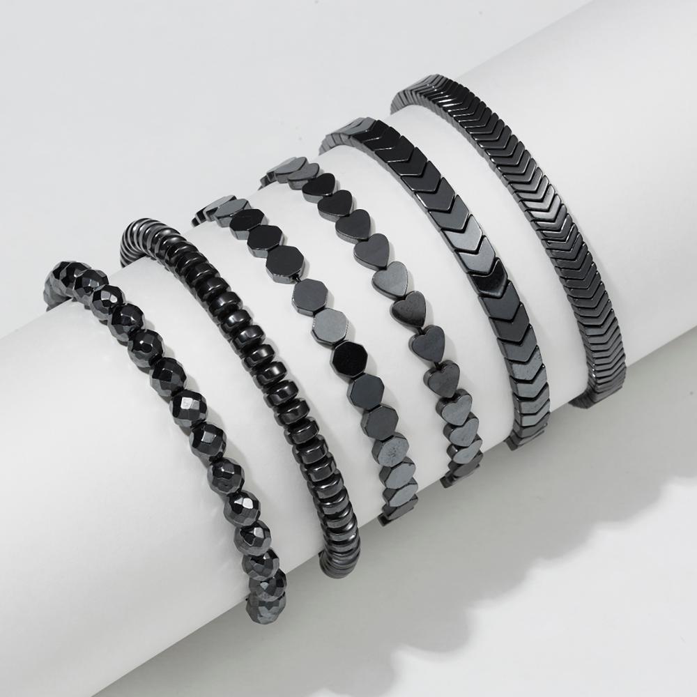 Keine-magnetische Schwarz Hämatit Armbänder Für Frauen Healing Perlen Verlust Gewicht Effektive Männer Armband Therapie Arthritis Gesundheit Schmuck