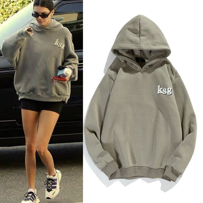 Streetwear Oversize Sweatshirt Männer und Frauen Brief Drucken Fleece Winter Hoodies Fremden Dinge Hip Hop Baggy Hoody