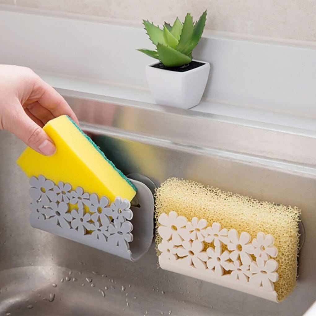 Kitchen Bathroom Drying Rack Toilet Sink Suction Sponges Holder