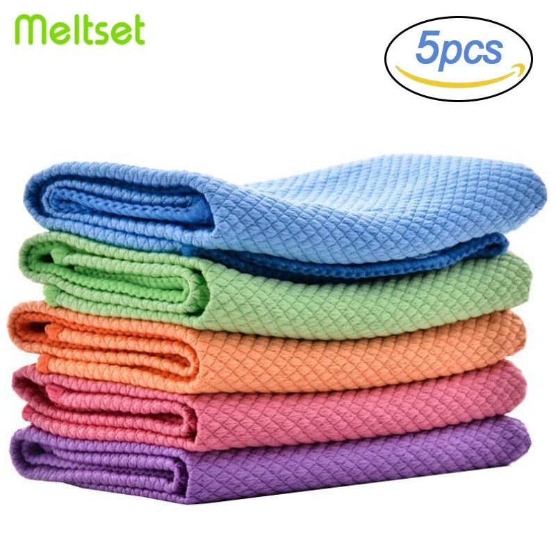 5Pcs Küche Reinigung Handtuch Anti-Fett Putzlappen Resorbierbaren