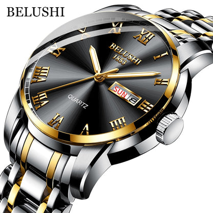 Stainless Steel Business Date Watch Waterproof