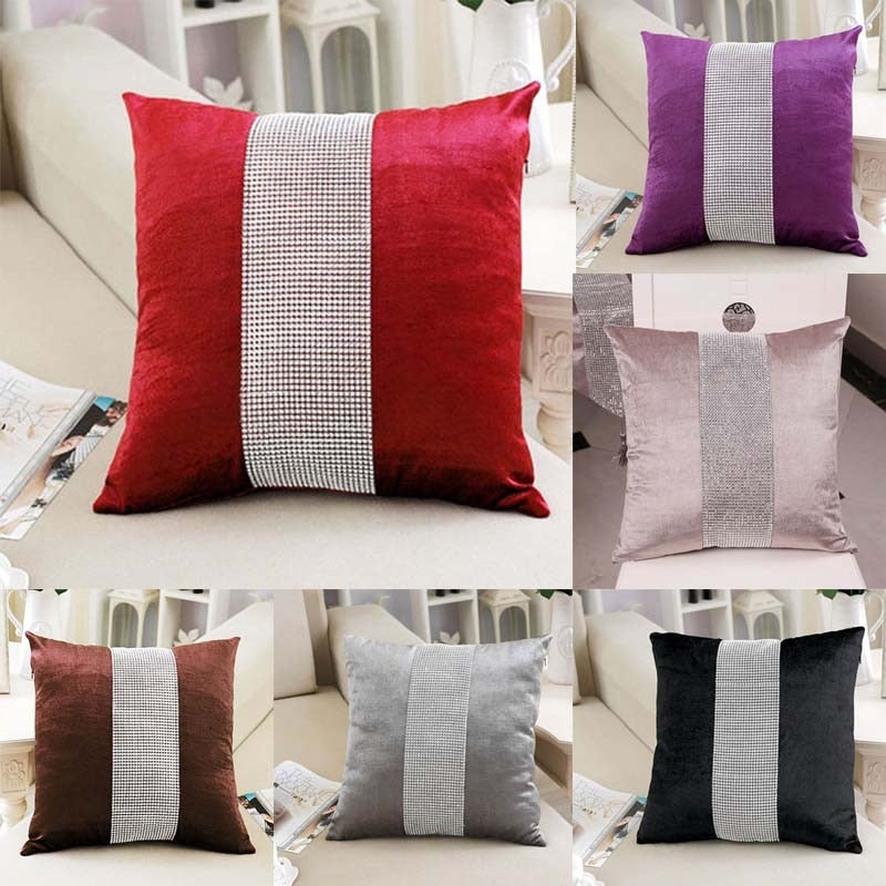 Decorative Pillow Case Flannel Diamond Patckwork Modern Simple Throw Cover Cushion Cover Party Hotel Home Textile 45cm*45cm