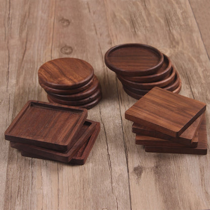 Tea Coffee Cup Pad Placemats Decor Walnut Wooden Coasters Durable Heat Resistant Square Round Drink Mat 1 Pcs Bowl Teapot