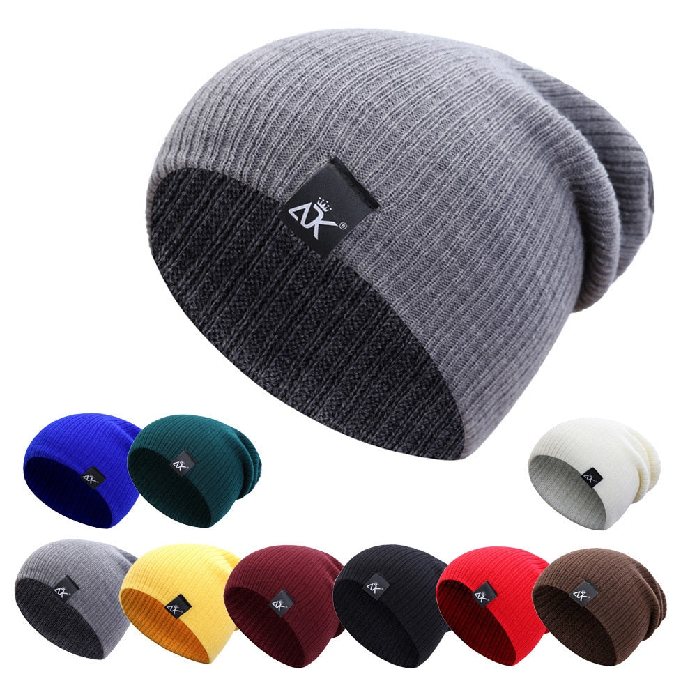 Knitted Beanie Women's Hat Winter Men Skullies Beanies Warm