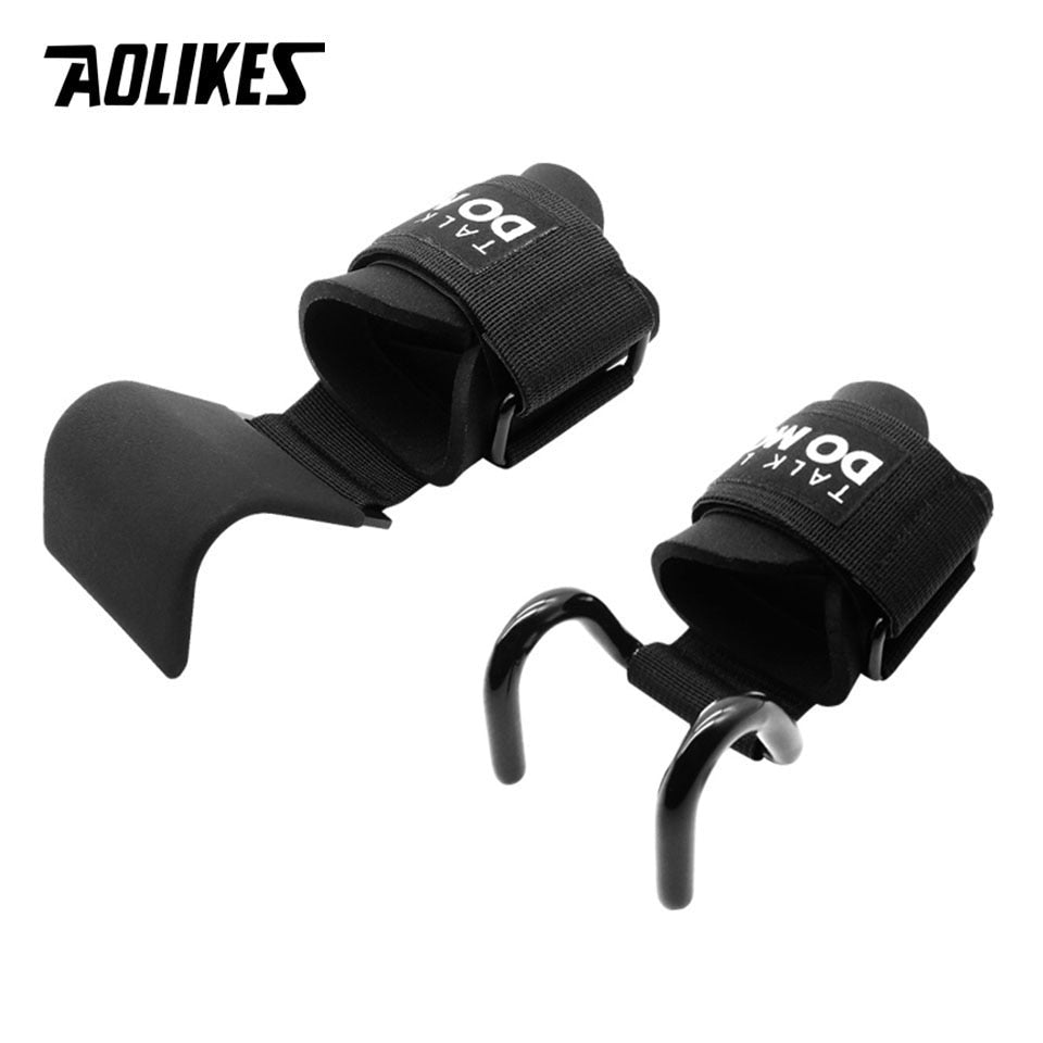 1 Pair Professional Fitness Steel Weight Lifting Hooks Wrist