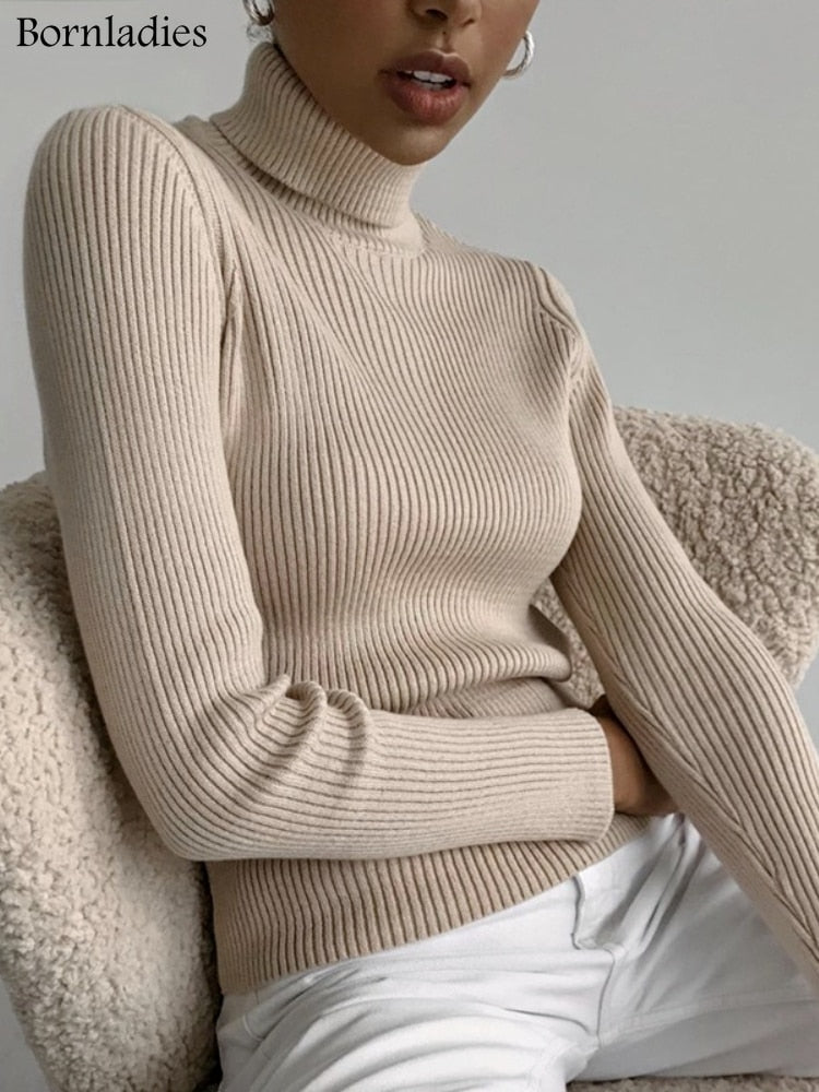 Basic Turtleneck Sweater Women Pullover Autumn Winter Tops Slim