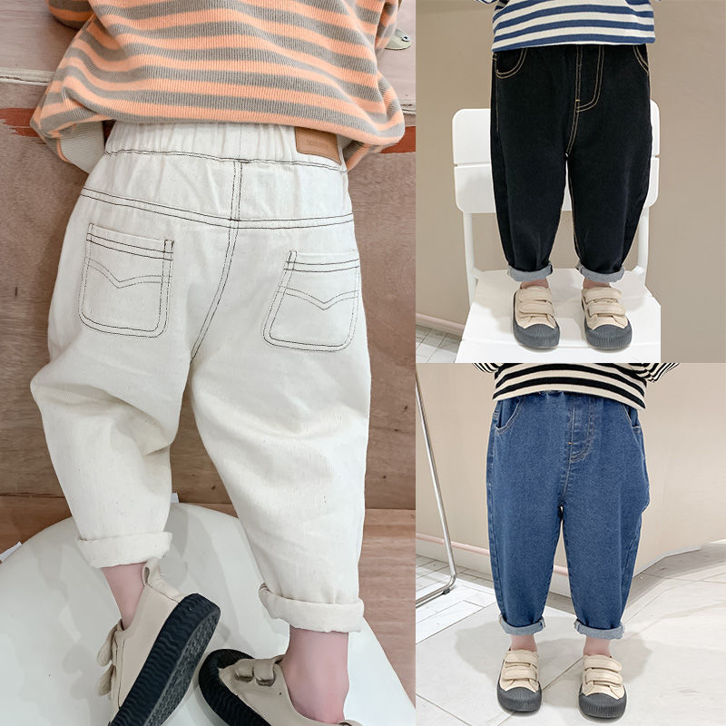 Baby Junge Mädchen Lose Jeans Neue Mode Koreanischen Stil Casual Einfarbig Jeans Frühling Herbst kinder Denim Hosen Für 1-7 jahre