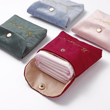 Napkin Sanitary Pad Pouch Women Girls Cute Towel Storage Bag Coin Purse Lipstick Earphone Case Sanitary Credit Card Holder Bags