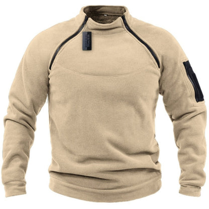 Men's sweater loose solid color outdoor warm breathable tactics