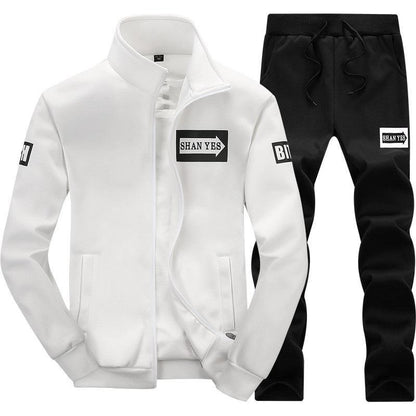 Tracksuits Men Polyester Sweatshirt Sport Fleece 2023 Gyms Spring Jacket + Pants Casual Men's Track Suit Sportswear Fitness
