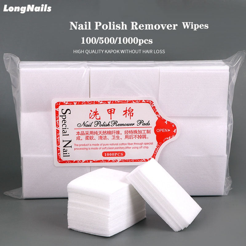 Nail Cotton Polish Remover Wipes Gel Clean Manicure Napkins Lint Wipes Cleaner UV Gel Polish Paper Pads Towel Nail Tool