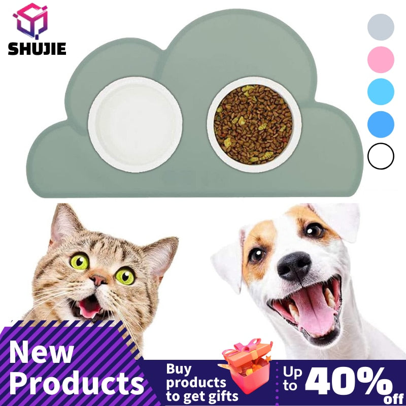 Waterproof Pet Mat For Dog Cat Solid Color Silicone Pet Food Pad Pet Bowl Drinking Mat Dog Feeding Mat Placemat Easy Wash