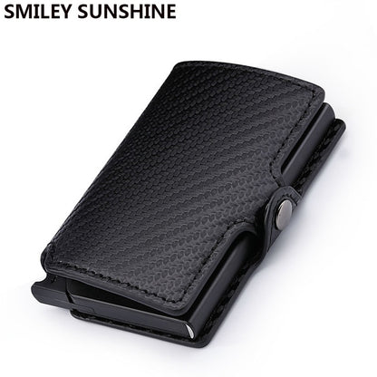 Carbon Fiber Rfid Card Holder Men Wallets Money Bag Zipper Purse Small Leather Mini Slim Wallets Vallet Carteira Masculina