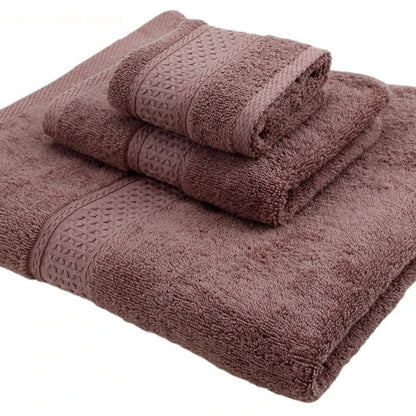 Solid color 3pcs/set Towel set soft 17 colors 100% cotton Towel set including bathtowel+facetowel+hand towel for home Travel