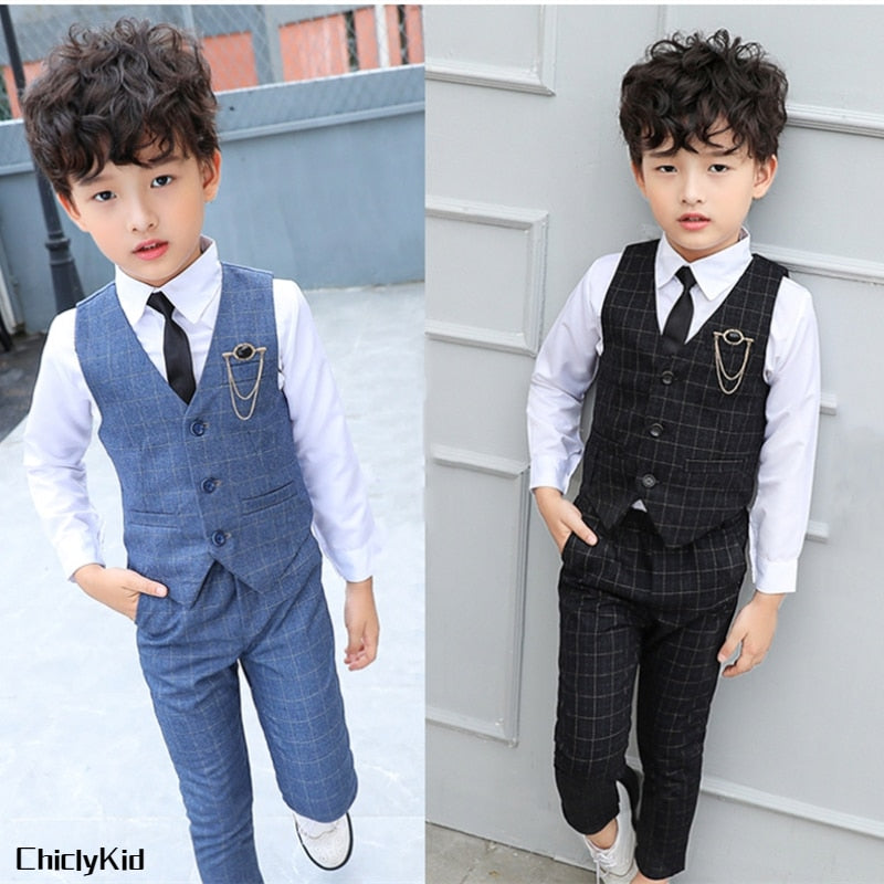 Blazer Kids Vest Wedding Clothing Set Toddler Formal Dress Suit