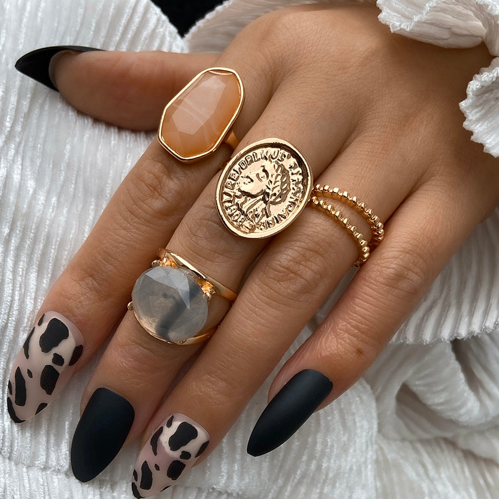 Orange Enamel Punk Ring