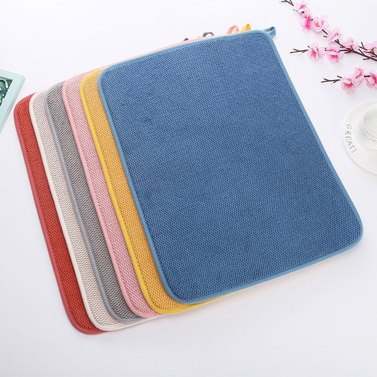 30x40cm Dish Drying Mat In The Cupboard Drying Mats Microfiber Absorbent Table Placemat Non-Slip Heat Resistant Drain Drying Pad