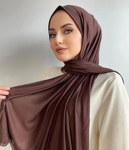 Ramadan Jersey Hijab Scarf For Muslim Women Shawl Stretchy Simple Hijabs