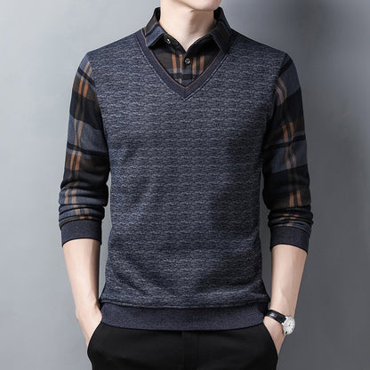 Sweater Fleece Thickened Knitted Men Clothing
