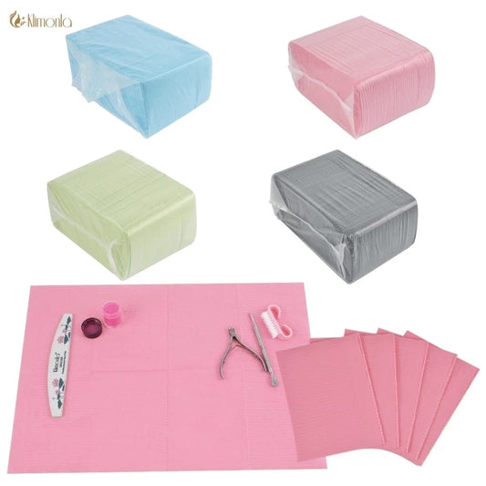 Foldable Nail Polish Disposable Hand Pillow Holder Tablecloth Lint Paper Pad Nails Art Cleaning Hand Mat Napkin Manicure Tools