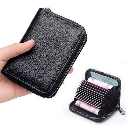 ID Card Holder Bank Credit Bus Cards Cover Anti Degaussing Coin Pocket Wallet Bag Business Zipper Card Holder Organizer