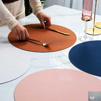 Insulation Oilproof Leather Placemat Western Food Dining Tableware Table Mat Pads Bowl Cup Coaster Kitchen Accessories
