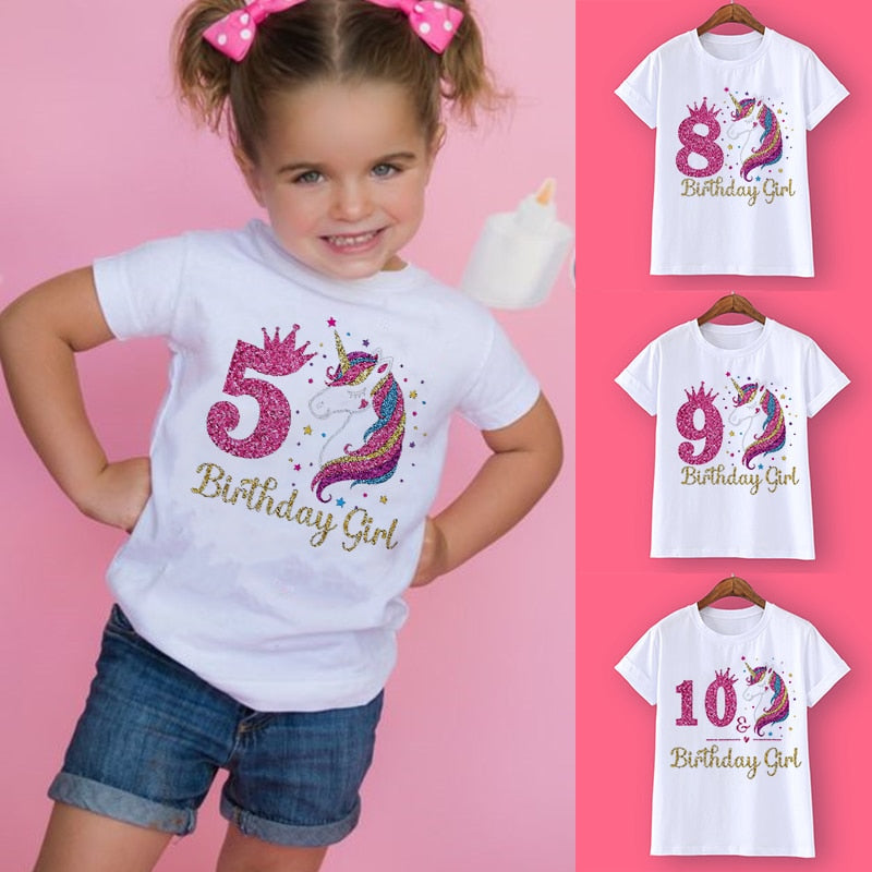 Unicorn Birthday Shirt 1-12 Birthday T-Shirt Wild