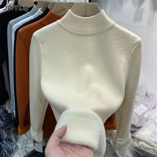 Korean Turtleneck Slim Thicken Knitted Sweater