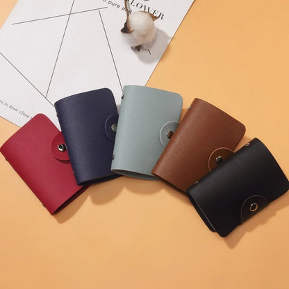 24 Slots Bits Card holder Bag simple solid color bag case women men credit id organizer leather card holder wallet