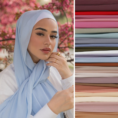 Premium Chiffon Hijab Scarf For Women Turban For Veils Scarves